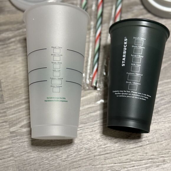 Starbucks Reusable Holiday Cups Bundle – Matte Green & Frosted Clear Tumblers - Picture 2 of 2